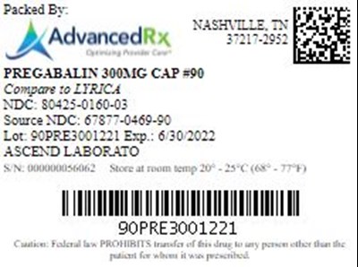 Pregabalin 300mg Cap Qty 90 Ndc 80425 0160